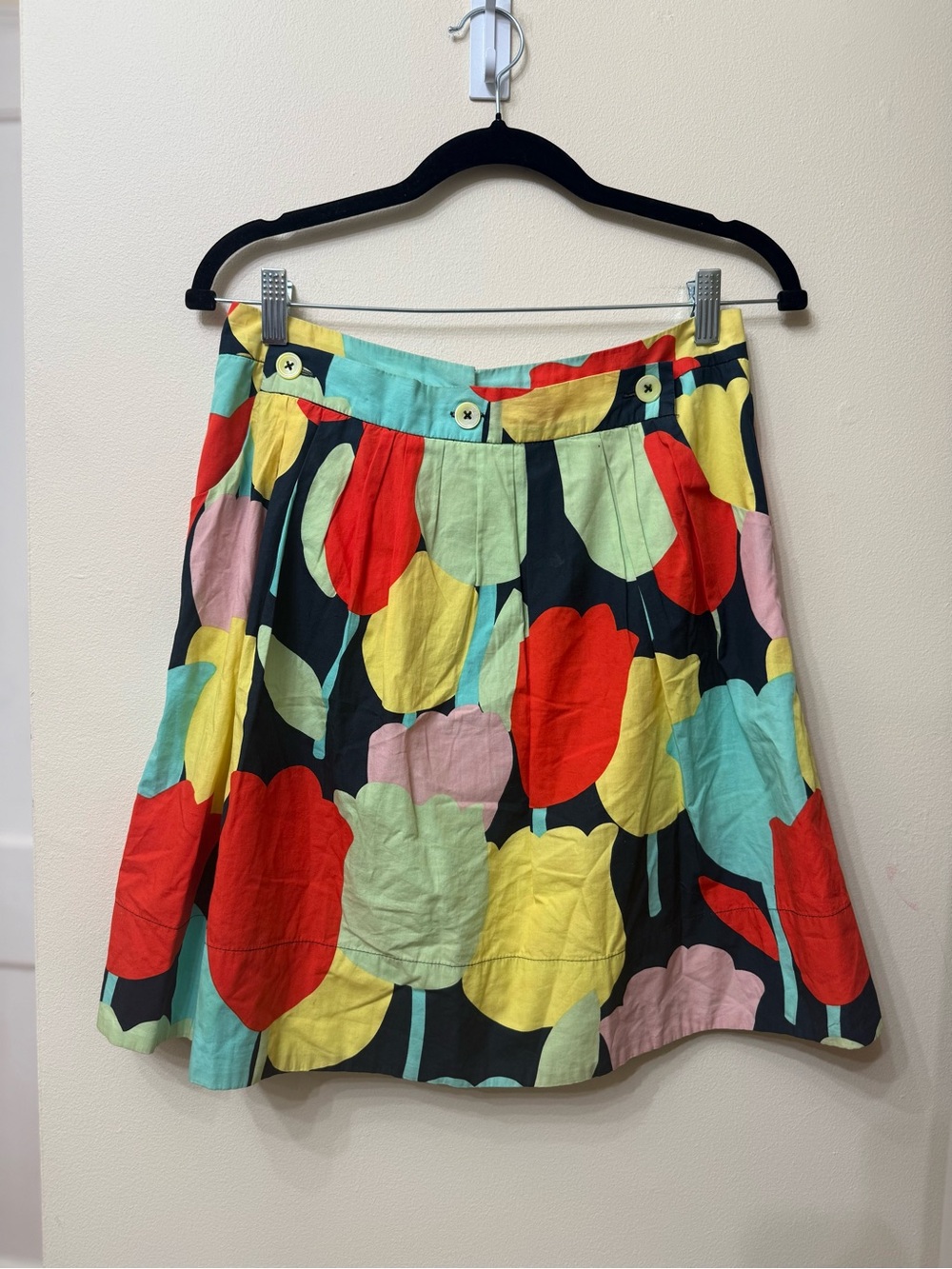 Anthropologie x Fei 4 Colorful Tulip A-Line Skirt Mini Retro Boho Preppy Floral